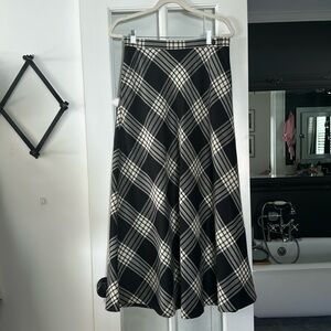 Ralph lauren 100% wood plaid maxi skirt